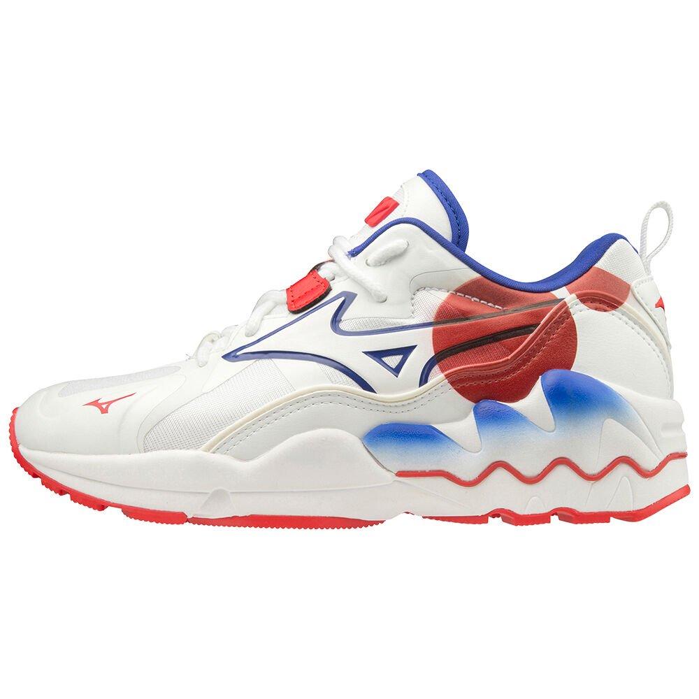 Mizuno Men's Sneakers White/Red Wave Rider 1 Shape of Time Shoes - D1GA200362